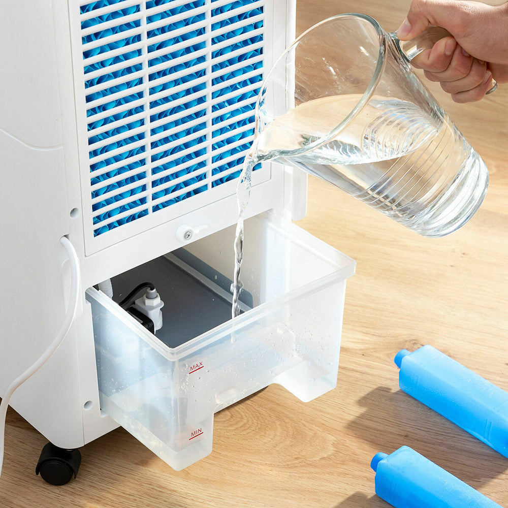 Filling a Breeze cooler with icy water